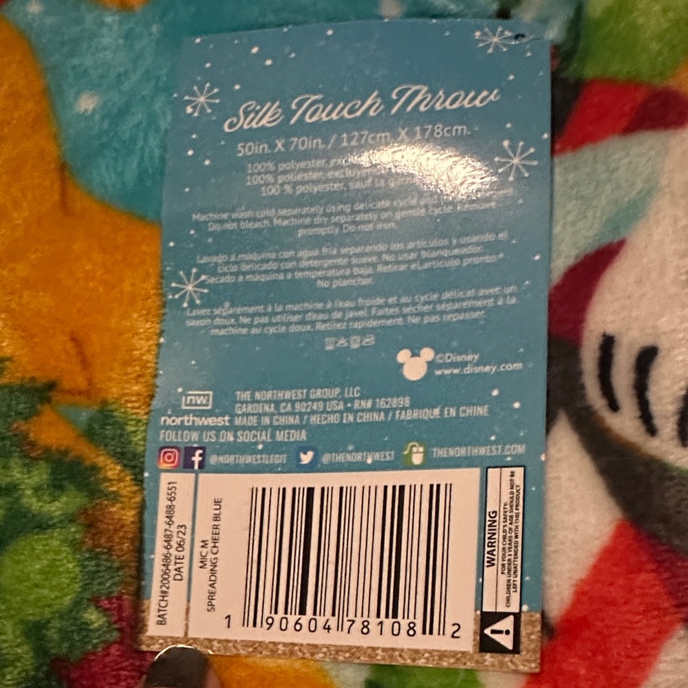 Disney Colorful Silk Touch Blanket